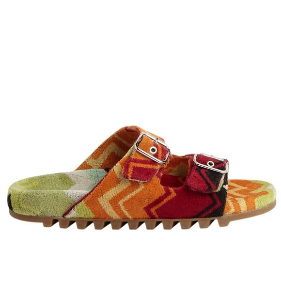 Missoni Sandals Double Zigzag Slide Buckle Strap Italy Vacation Summer Boho US12 main image 7